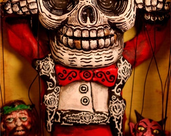 Dia De Los Muertos Puppeteer PRINT #523 from Artwork by Michael Brown