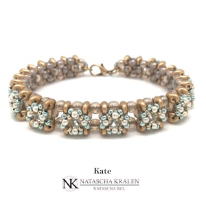Tutorial for beadwoven bracelet &#39;Kate&#39; - PDF beading pattern - DIY