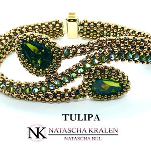 Tutorial for bead woven Bracelet &#39;Tulipa&#39; - Beading pattern - DIY