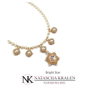 Tutorial for beadwoven Necklace 'Bright Star' - PDF beading pattern - DIY