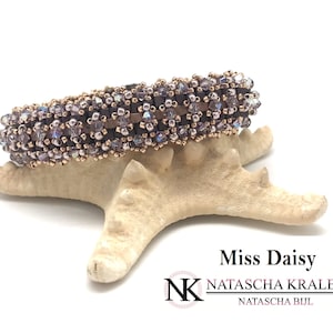 Tutorial for beadwoven bracelet &#39;Miss Daisy&#39; - PDF beading pattern - DIY