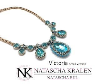 Tutorial for beadwoven necklace 'Victoria' - PDF beading pattern - DIY