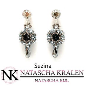 Tutorial for beadwoven Earrings &#39;Sezina&#39; - PDF beading pattern - DIY