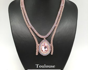 Tutorial for beadwoven Necklace 'Toulouse' - PDF beading pattern - DIY