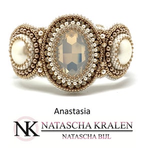 Tutorial for bead embroidery bracelet 'Anastasia' - PDF beading pattern - DIY