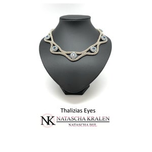 Tutorial for beadwoven Necklace &#39;Thalizias Eyes&#39; - PDF beading pattern - DIY