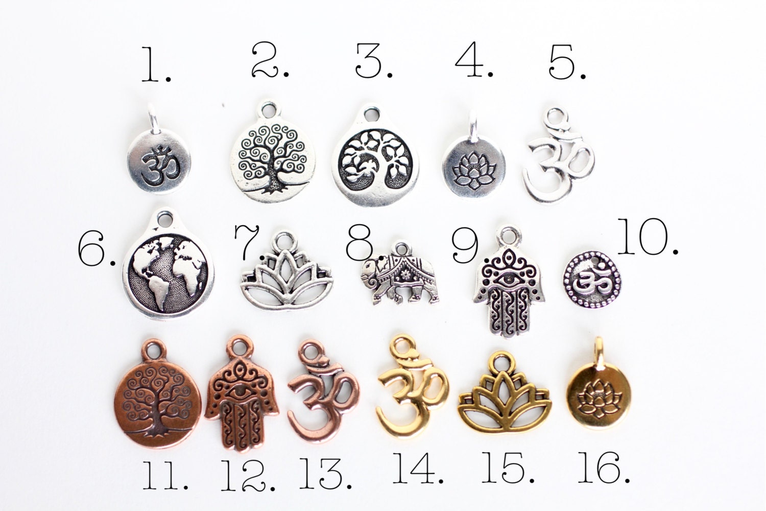 Yoga Charm Add-On for any Bracelet. Tree of Life Charm, Om Charm, Ham…
