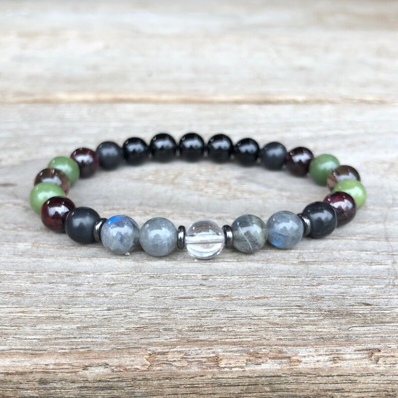 Men's Anxiety Bracelet Stress Relief Bracelet Labradorite Etsy