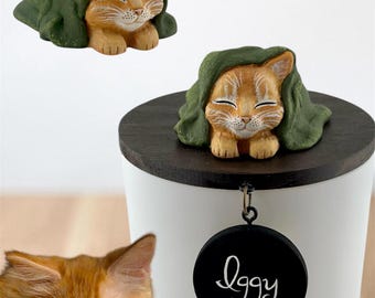 Handmade Heirloom Kitty Memorial • Kitty Under Blanket •