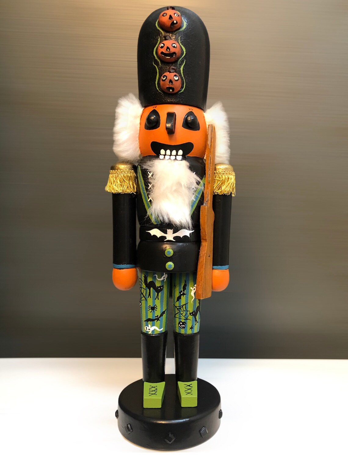 Halloween Spooky 12Inch Jack O Nutcracker Holiday Sculpture Etsy