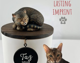 Handmade Heirloom Kitty Memorial •Sleeping Curled Kitty•