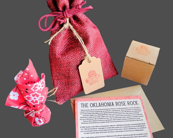Oklahoma Gift Bundle: 12 Individually Wrapped Rose Rocks for Weddings, Events, Holiday Favors