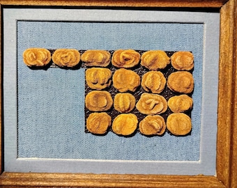 Oklahoma Barite Rose Rock Wood Framed Oklahoma State Decor