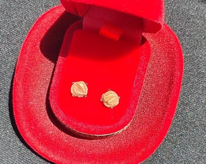 Oklahoma Rose Rock Sterling Silver Minimalist Stud Earrings