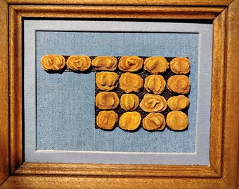 Oklahoma Barite Rose Rock Wood Framed Oklahoma State Decor