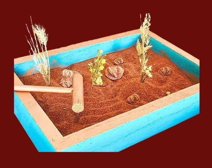 Oklahoma DIY Red Dirt Rose Zen Garden Kit - With Mini Barite Rose Rocks!