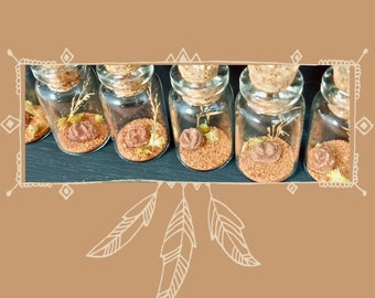 Mini "Oklahoma in a Bottle" - Natural Barite Rose Rock Micro Prairie Landscape, A Perfect Sooner State Keepsake