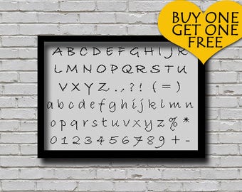 Cross Stitch Pattern Bradley Hand Font Embroidery Decor ABC Pattern Letters E Pattern Alphabet Text Cross Stitch Font