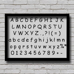 SYMB8 Comic Sans motif point de croix broderie décor ABC motif lettres E motif Alphabet texte point de croix police