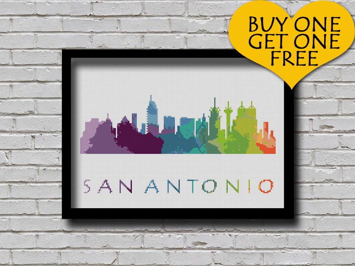 Cross Stitch Pattern San Antonio Galveston College Station Etsy
