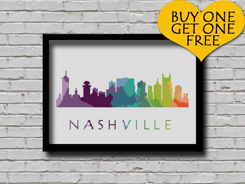 Cross Stitch Pattern Nashville Memphis Knoxville Tennessee Etsy