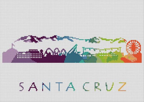 Custom City Skyline Cross Stitch Pattern CS73 Sacramento, CS238 Santa ...