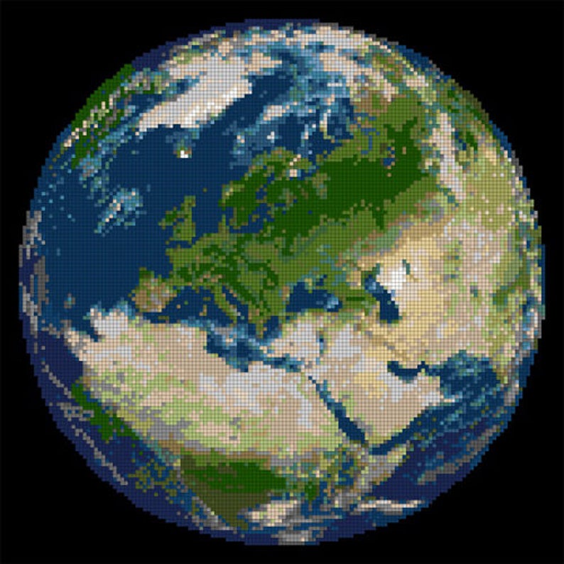 Cross Stitch Pattern Earth Globe Decor World Globe Embroidery Etsy