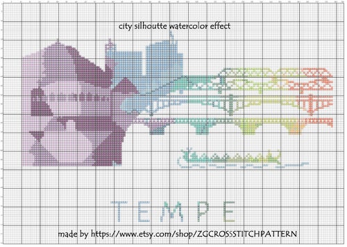 Custom City Skyline Cross Stitch Pattern CS83 Tempe, CS194 Mesa ...