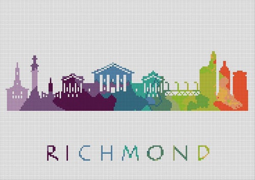 Custom City Skyline Cross Stitch Pattern Richmond, Norfolk Virginia Usa ...