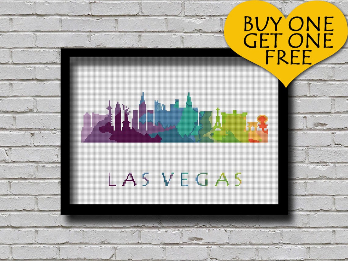 Cross Stitch Pattern Las Vegas Nevada City Silhouette Etsy