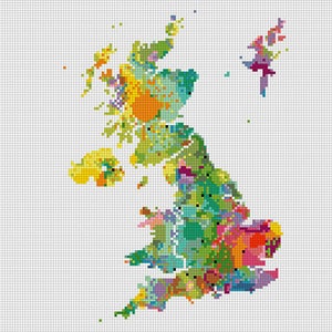 Pode incluir: Um mapa colorido do Reino Unido, mostrando diferentes regi&otilde;es em v&aacute;rios tons de verde, azul, amarelo, laranja e vermelho.