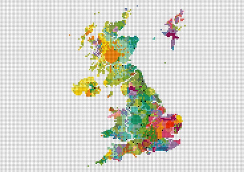Pode incluir: Um mapa colorido do Reino Unido, mostrando diferentes regi&otilde;es em v&aacute;rios tons de verde, azul, amarelo, laranja e vermelho.