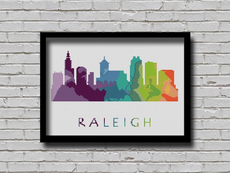 Cross Stitch Pattern Raleigh North Carolina City Silhouette Etsy