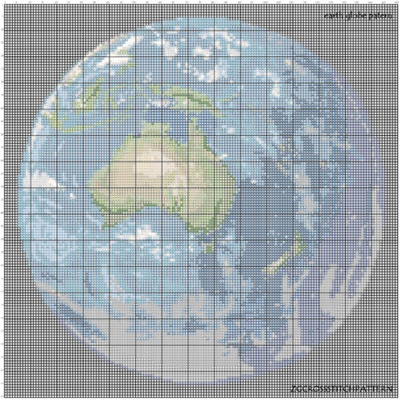 Cross Stitch Pattern Earth Globe Decor World Globe Embroidery Etsy