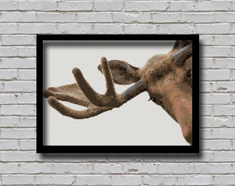 Peek22 Cross Stitch Pattern Peek A Moose Printable Peeking Animal Digital Pattern