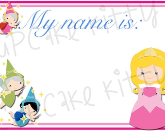 rapunzel name tags adhesive tangled princess birthday etsy
