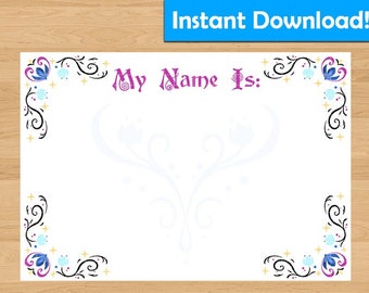 rapunzel name tags adhesive tangled princess birthday etsy
