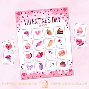 Bingoset Valentijnsdag (zonder woorden) - 30 bingokaarten - 4 x 4 raster - afdrukbare pdf's - direct downloaden - vakantieactiviteiten in de klas