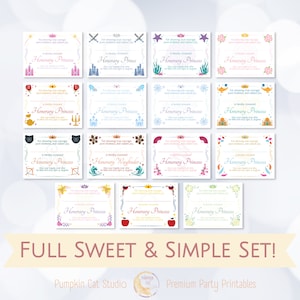 Full Basic Princess Set! Save 33%! 15 Princess Certificates Total!  Printable, Instant Download - Princess Party Favors