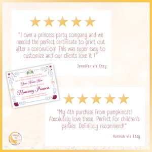 Custom Honorary Princess Certificate Personalized Mulan Themed Party ...