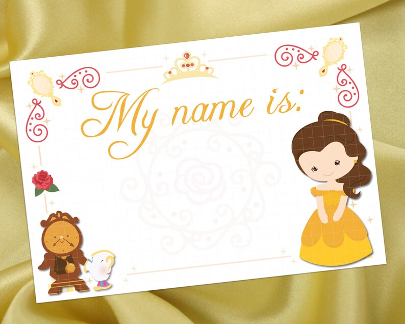 BELLE Name Tags and Labels Printable for Adhesive Labels or | Etsy