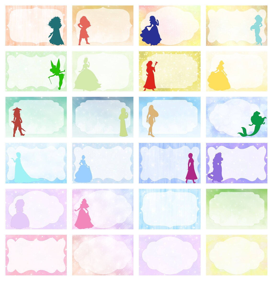 Printable Autograph Pages INSTANT DOWNLOAD Sparkly Princess Pack 18