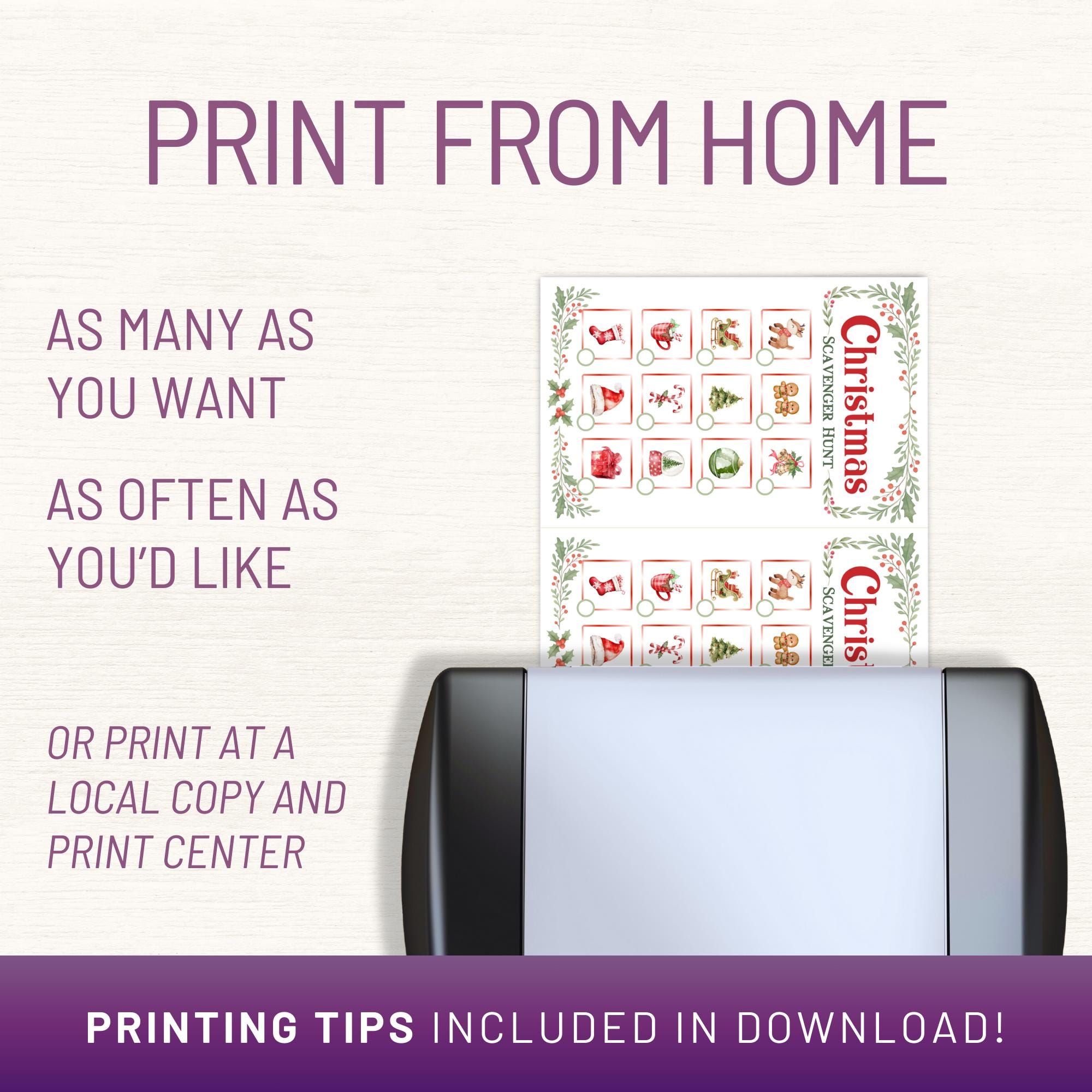 Christmas Scavenger Hunt Game – Printable Holiday Activity (instant ...