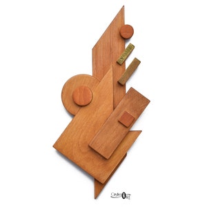 Wall hanging wood sculpture – “Escape From The Ordinary” – 3D Abstract wood wall art – Original contemporary artwork by CristherArt