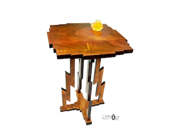 Handgemachter Art Deco Couchtisch aus Holz