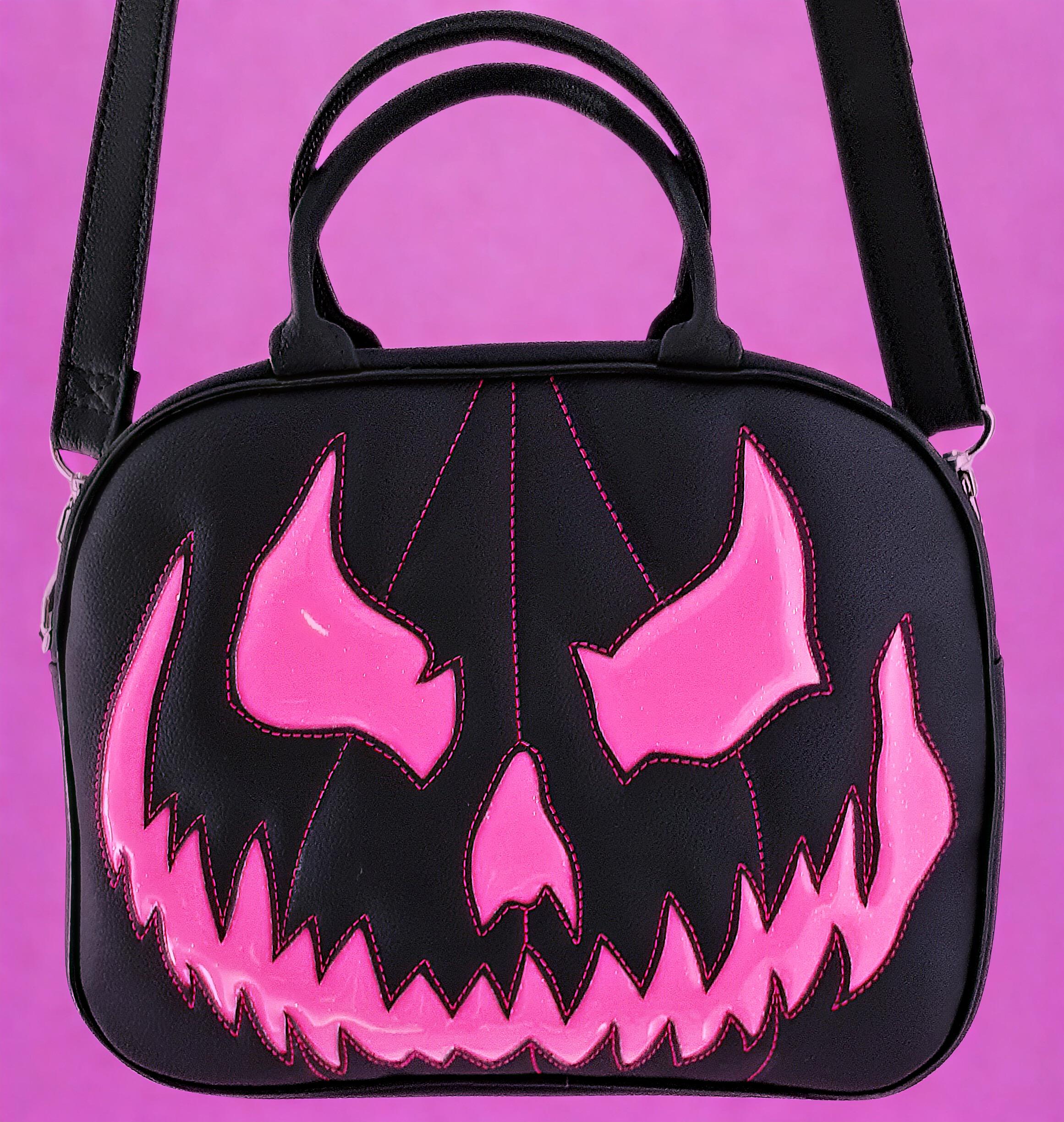 Pumpkin Dark Suitcase Handbag Crossbody Luggage Carry on Black
