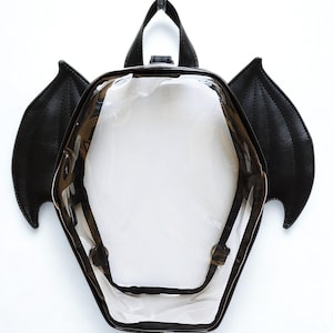 Sarg Handgemachte Nara Prado PVC Klare Konzertstadion Handtasche, Transparenter veganer Rucksack