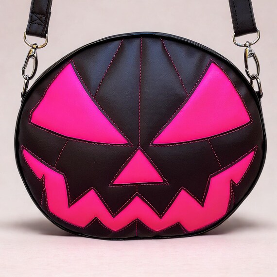 Jack O'lantern Pumpkin Round Bag Spooky Halloween Handmade