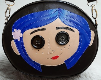 Coraline Inspired Premium Handmade Nara Prado Leather Crossbody Bag