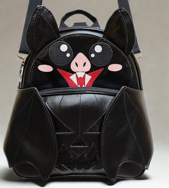 Bat Crossbody & Backpack 2 in 1, Premium Handmade Black  display picture 3